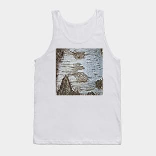 rustic scandinavian nature tree bark white birch Tank Top